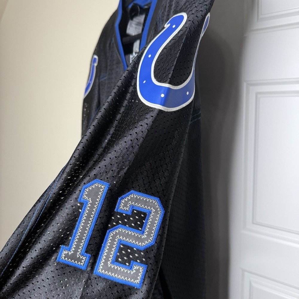 Reebok NFL Indianapolis Colts Jersey Men's X-Large Black On Field Andrew Luck 12 - Picture 7 of 12
